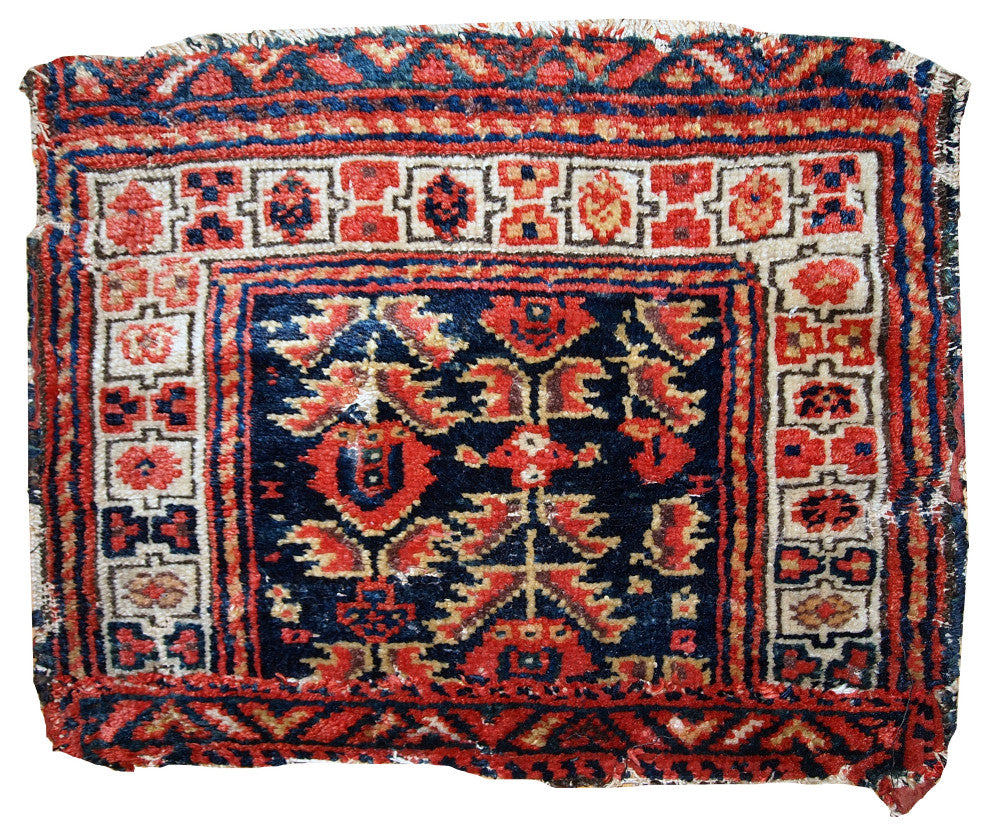 Handmade antique Persian Malayer bag face 1.4' x 1.8' ( 44cm x 55cm ) 1900s