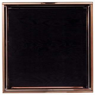 Lexington Glass-Top End Table, Champagne and Black