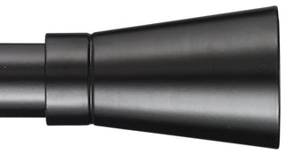 Double Curtain Rod 1 1/8"  in Black with Linea Finials, 96''