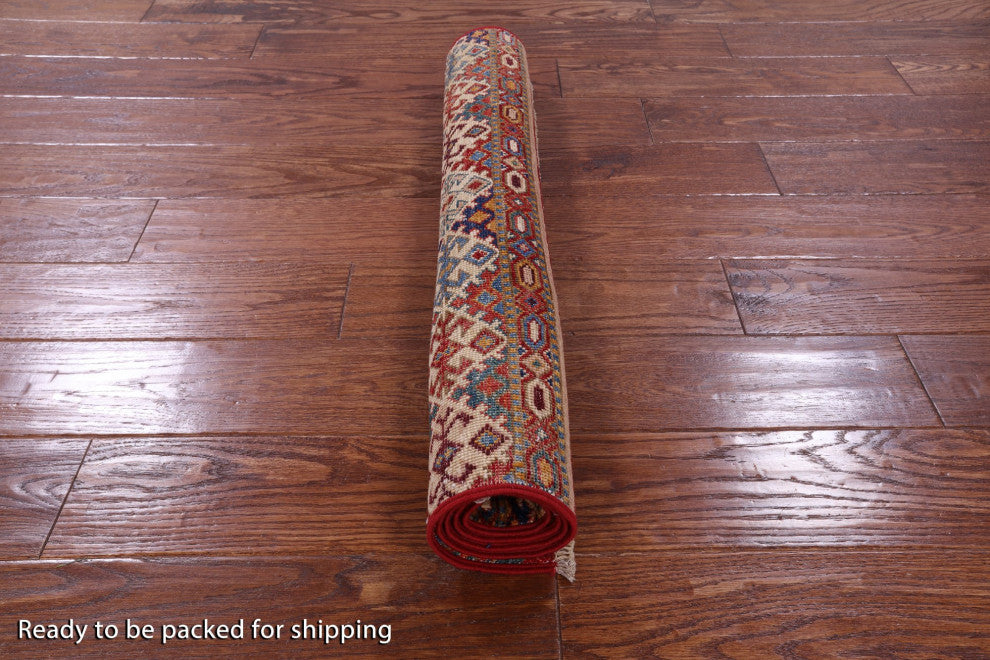 Super Kazak Khorjin Hand Knotted Wool Rug 2' 7" X 4' 0" Q11043