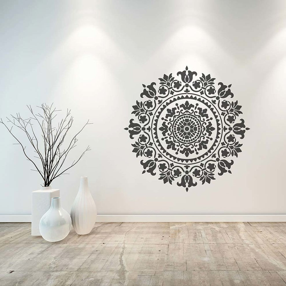 Mandala Stencil Gratitude, Stencils For Easy DIY Home Decor, 24"