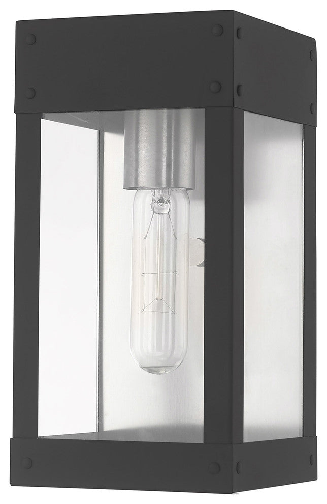 Contemporary Outdoor Wall Lantern, Scandinavian Gray