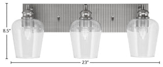 Edge 3-Light Bath Bar, Brushed Nickel Finish, 5" Clear Bubble Glass