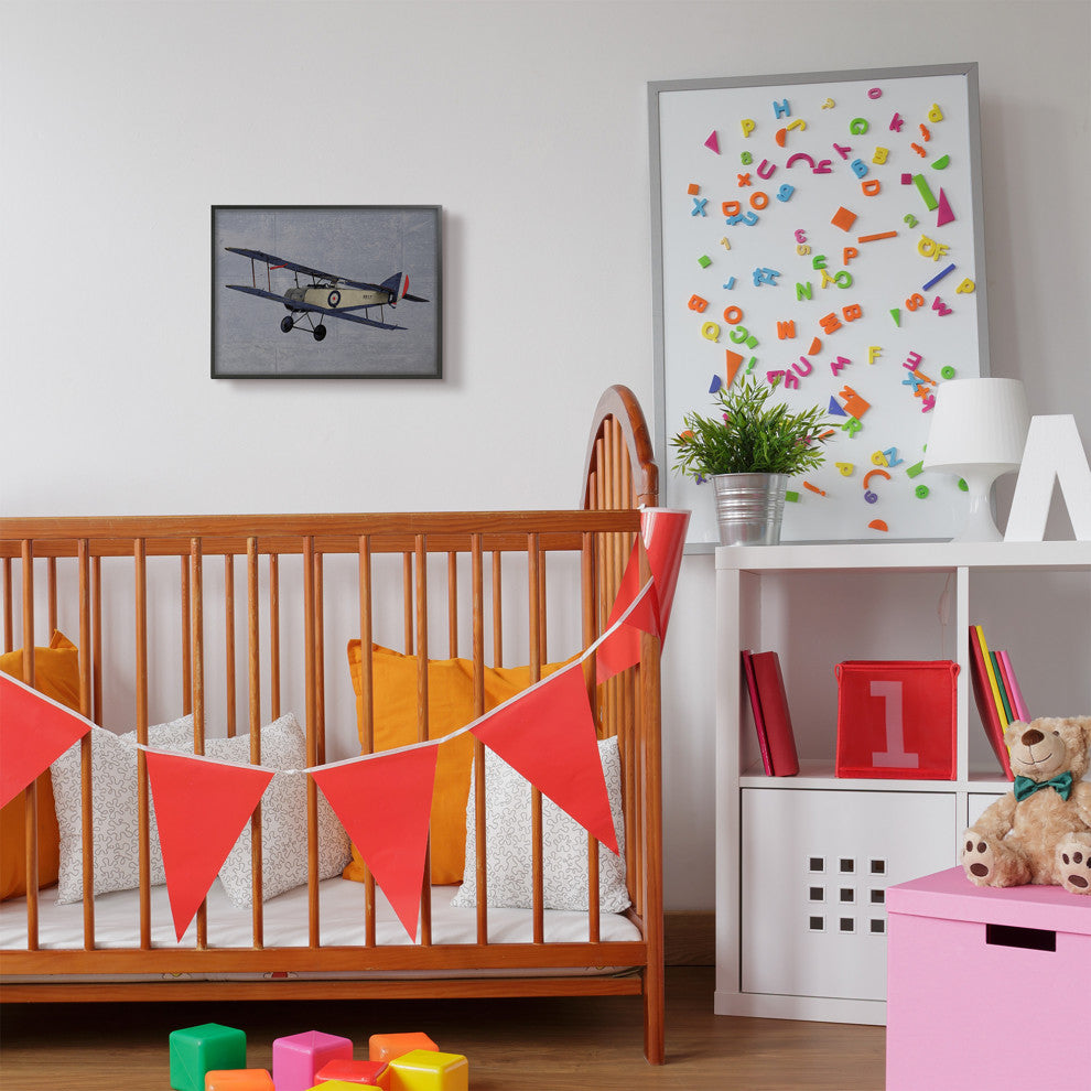 Kids Military Plane Blue Design, 11"x14"