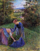 Camille Pissarro Women Gathering Grass, 20"x25" Wall Decal Print