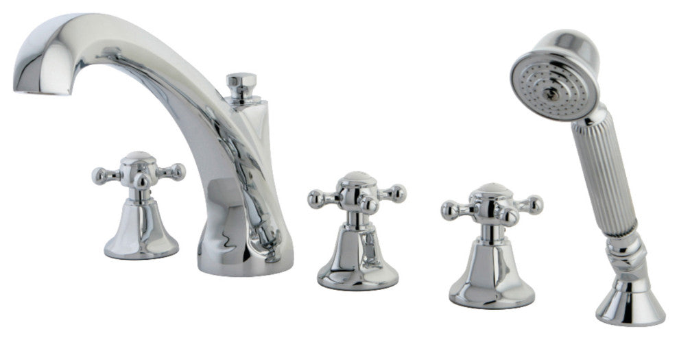 Kingston Brass Roman Tub Faucet With Hand Shower, Polished Chrome