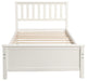 Gewnee Wood Twin Size Platform Bed with Headboard and Footboard in White