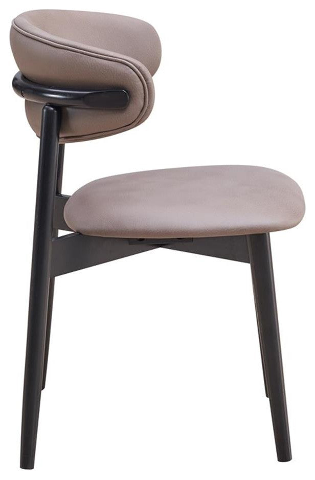 Pemberly Row 19" Fabric & Wood Side Chair in Gray/Black (Set of 2)