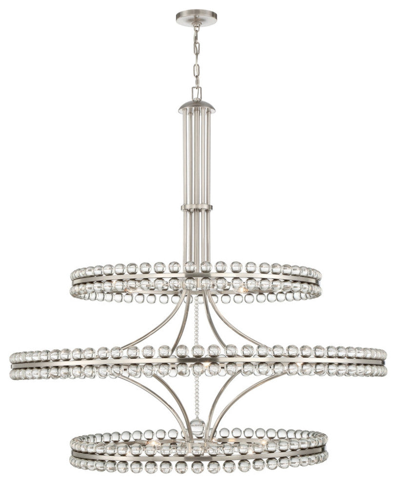 Crystorama CLO-8000-BN, 24 Light Chandelier, Brushed Nickel