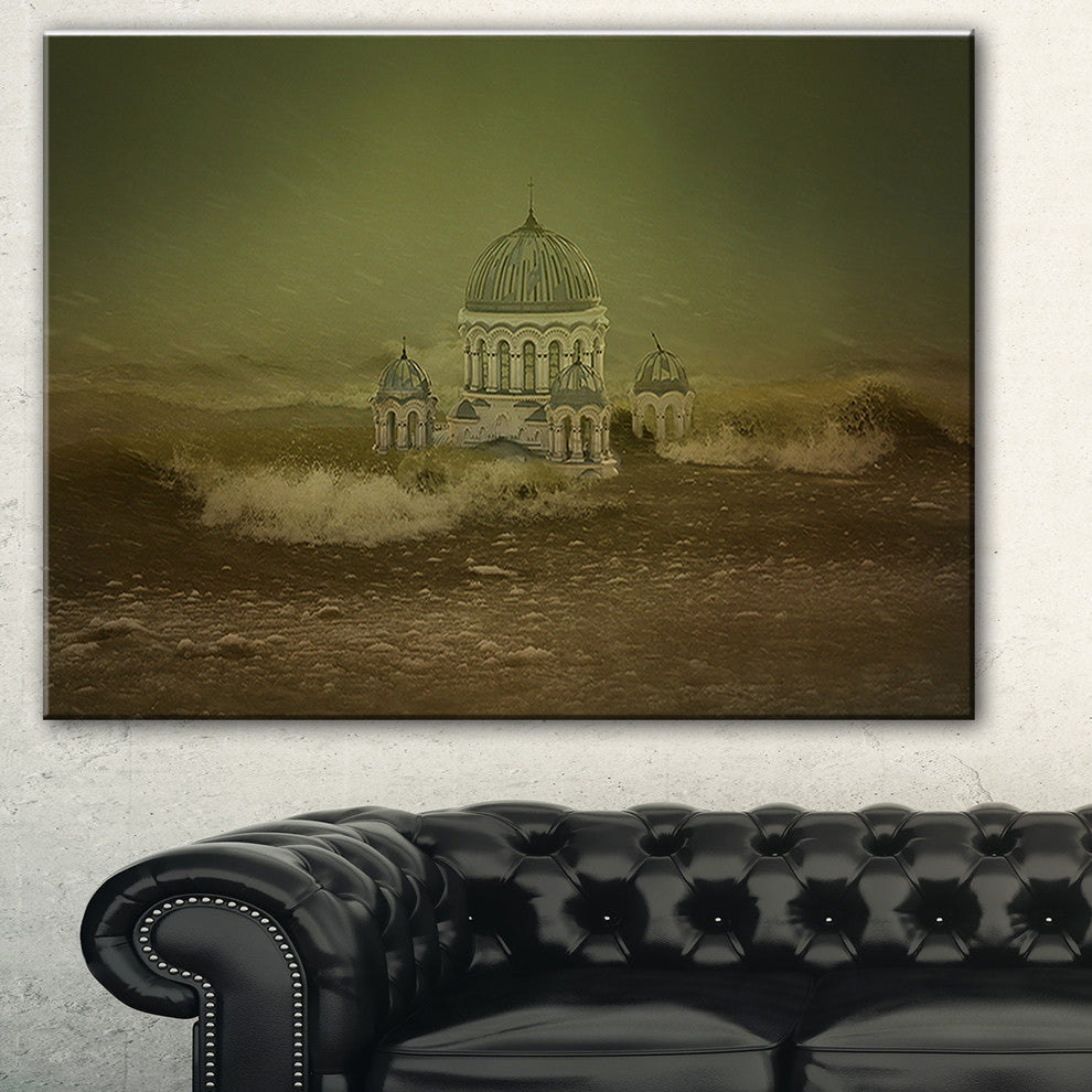 "Covered Old City" Landscape Digital Art Canvas Print