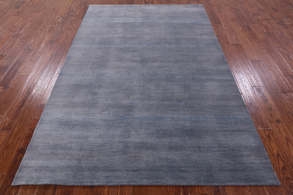Wool and Silk Handmade Savannah Grass Rug 6' 0" X 8' 11" Q11403
