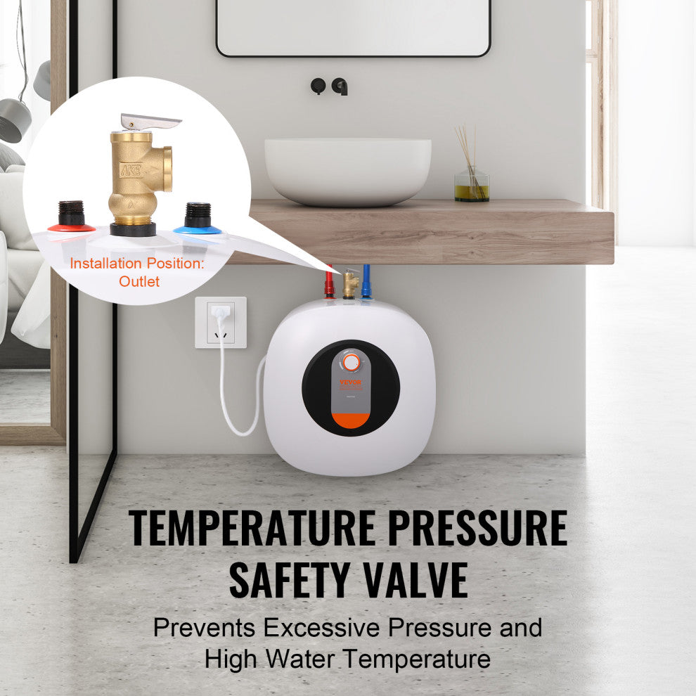 VEVOR 8 Gallon Electric Mini-Tank Water Heater Shower Compact Storage