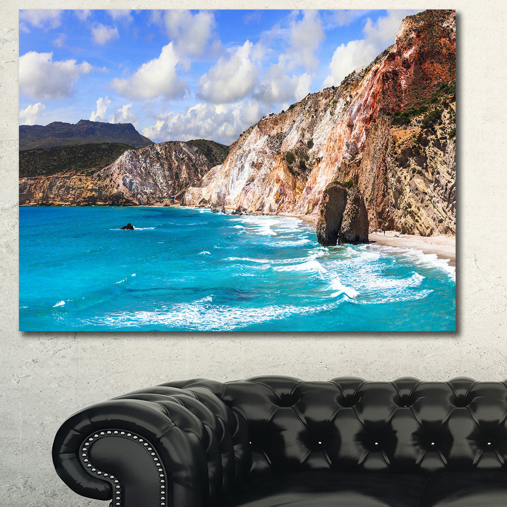Greek Islands Scenic Beaches, Landscape Canvas Art Print, 60x40