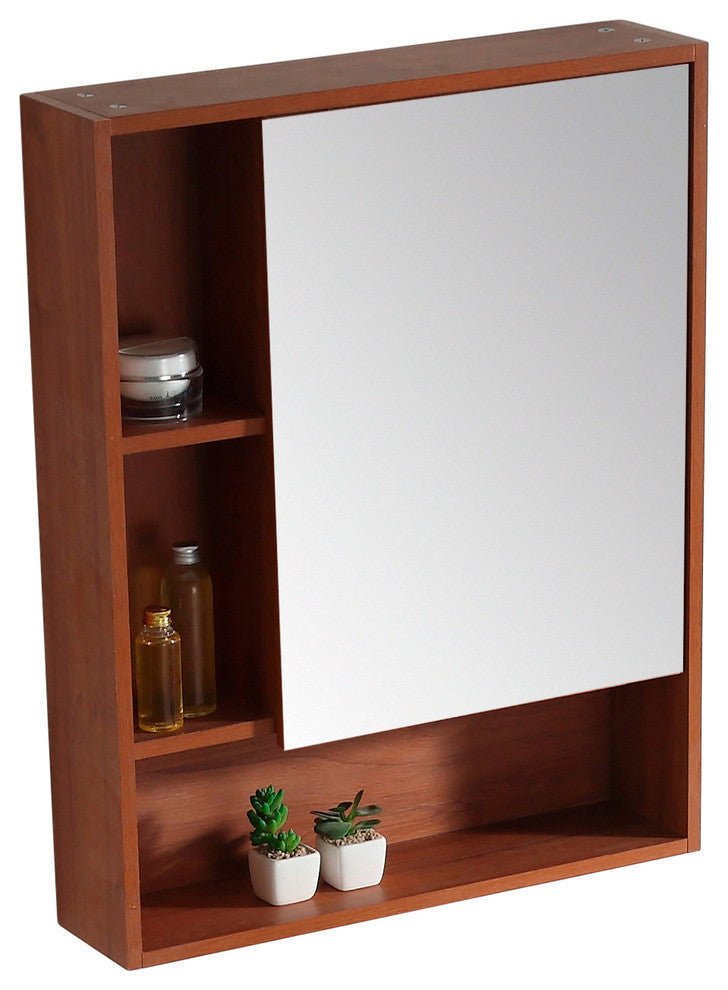 Fine Fixtures, Surface Mount Bathroom Medicine Cabinet, Walnut, 24", Right Door