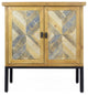 Updated Rustic Natural and Grey Two Door Sideboard
