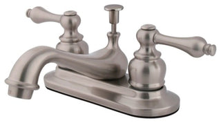 Restoration Two Handle 4" Centerset Lavatory Faucet with Retail Pop-up