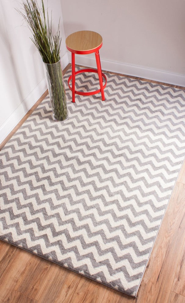 Well Woven Sydney Eli Chevron Area Rug, Gray 7''10''''x10''6"