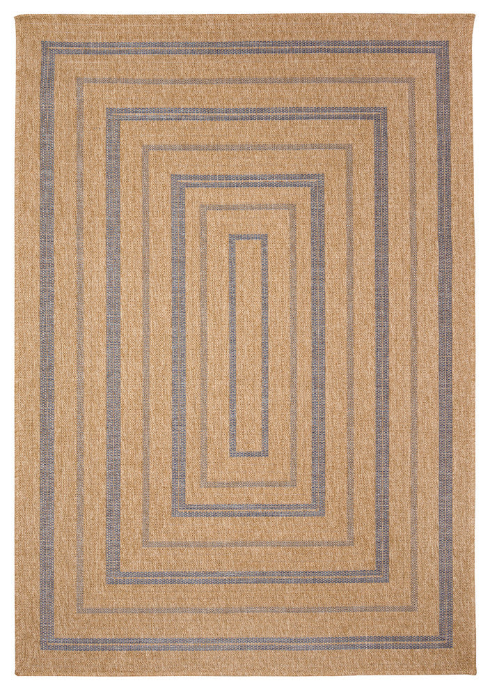 Sahara Multi Border Indoor/Outdoor Rug Navy 1'11"x7'6"