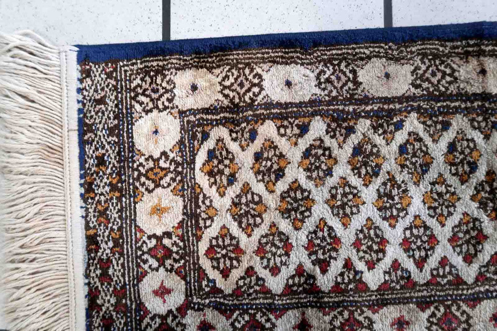 Vintage Turkish Sivas Silk Mat 0.9'x2.1', 30cmx66cm, 1950s 1C1011