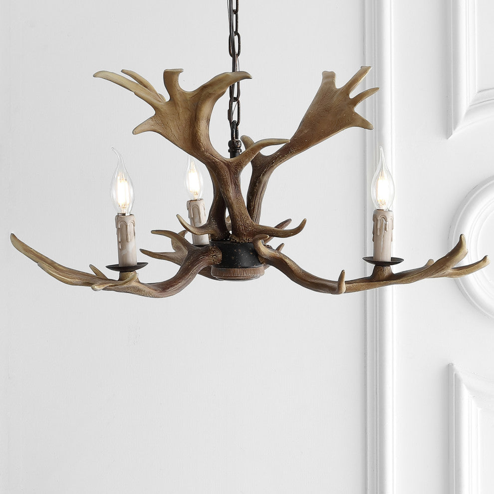 Eldora Adjustable Resin Antler 6-Light Chandelier, Width: 27"