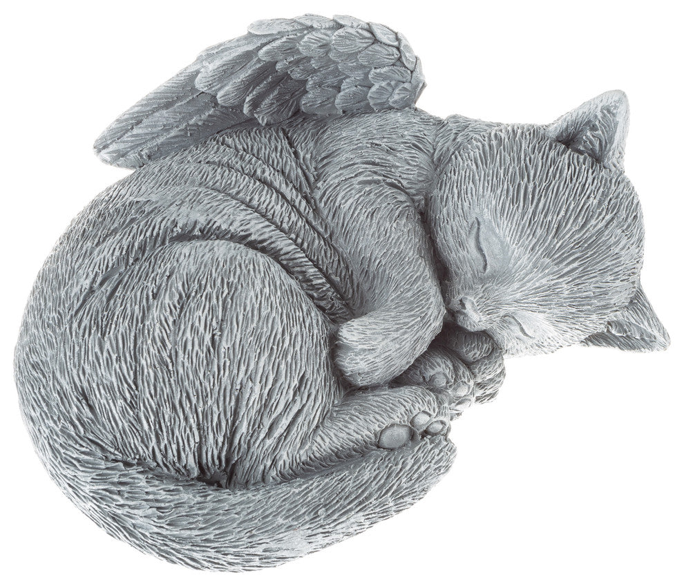 Pet Memorial Statue-Sleeping Angel Cat Keepsake by Pure Garden
