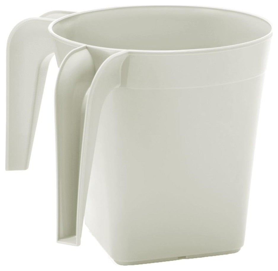YBM Home Square Plastic Wash Cup, long-lasting, White, 1
