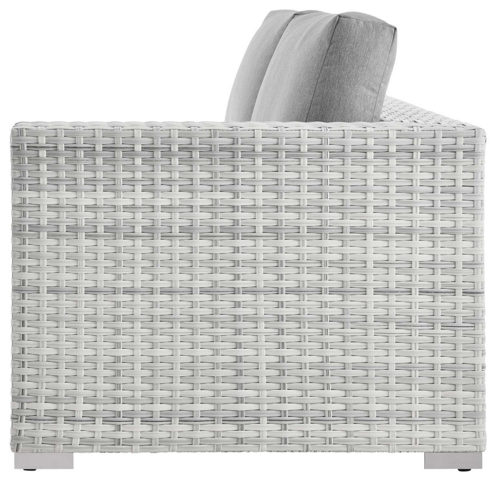 Lounge Sectional Sofa Chair Set, Rattan, Wicker, Gray, Modern, Outdoor