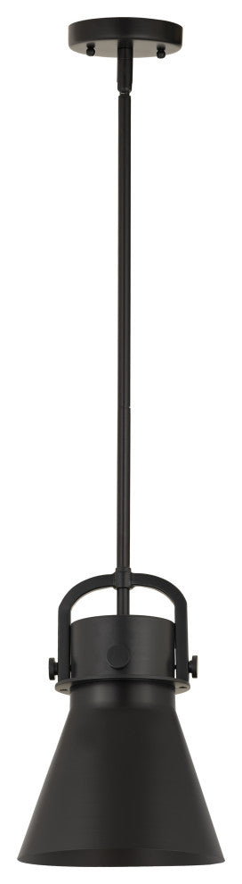 Innovations 710-1S-BK-M711-8BK-LED Newton Cone 1 Light Mini Pendant, Matte Black