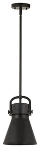 Innovations 710-1S-BK-M711-8BK-LED Newton Cone 1 Light Mini Pendant, Matte Black