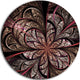Glowing Fractal Flower Design, Floral Disc Metal Artwork, 23"