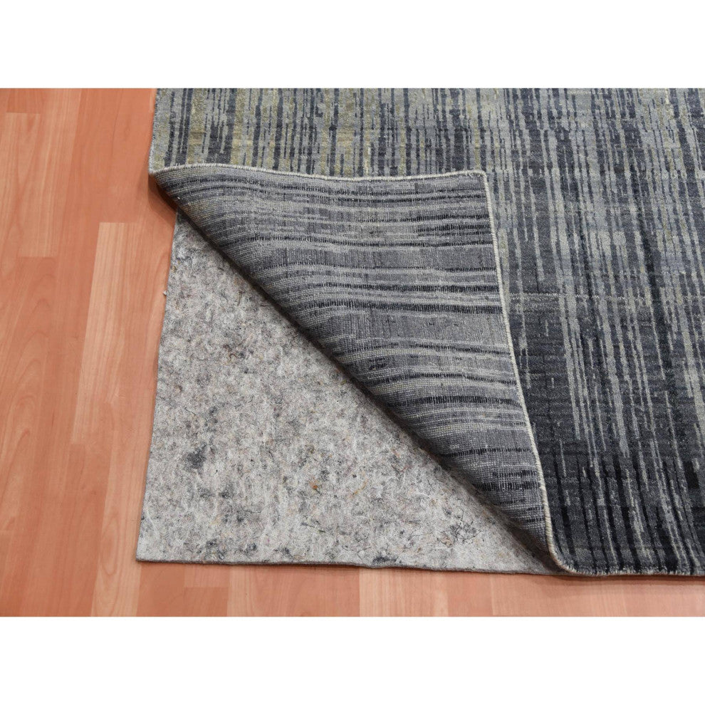 Blue/Gray Modern Ombre Hand Knotted Densely woven Square Oriental Rug12'1"x12'2"