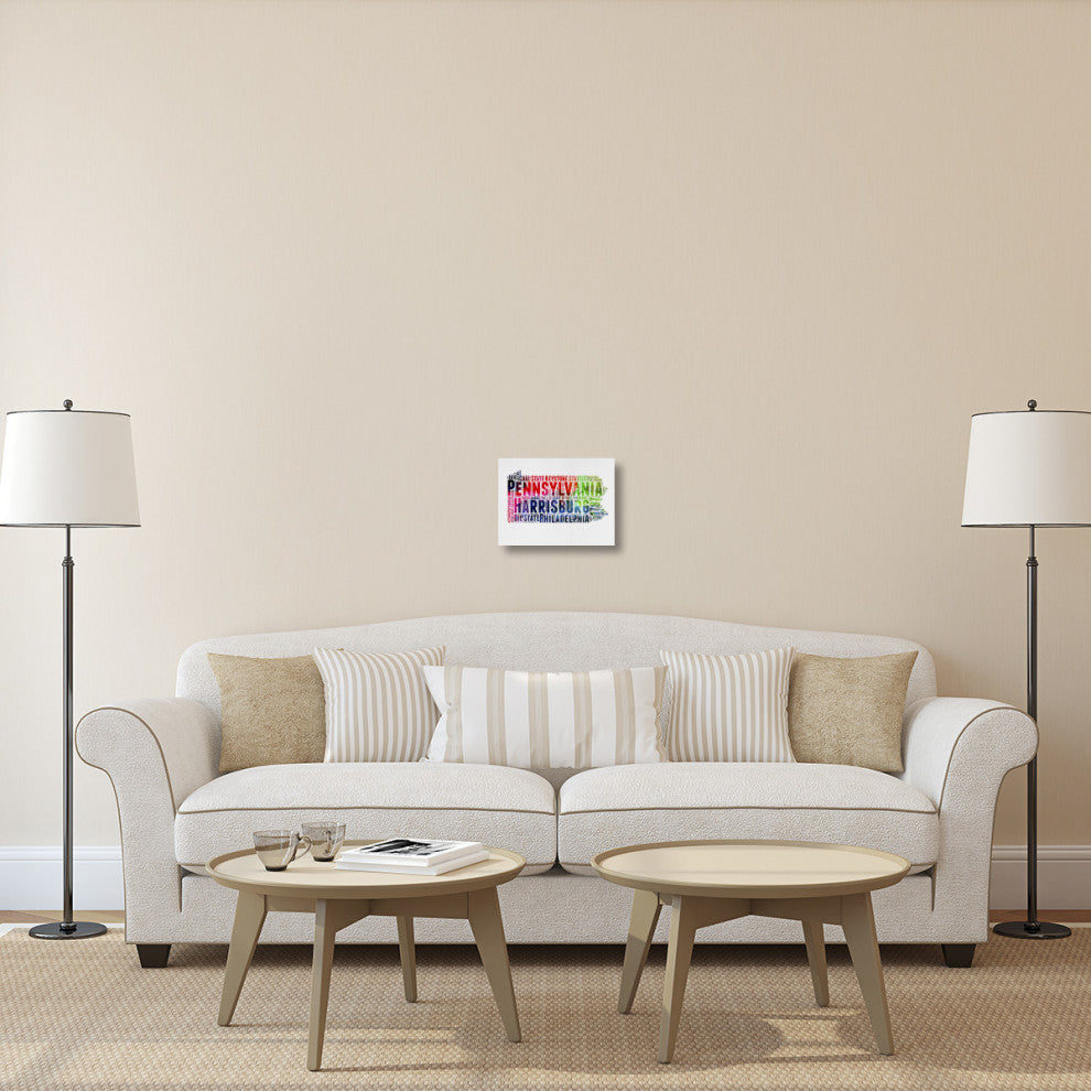 "Pennsylvania Watercolor Word Cloud" Fine Art Print