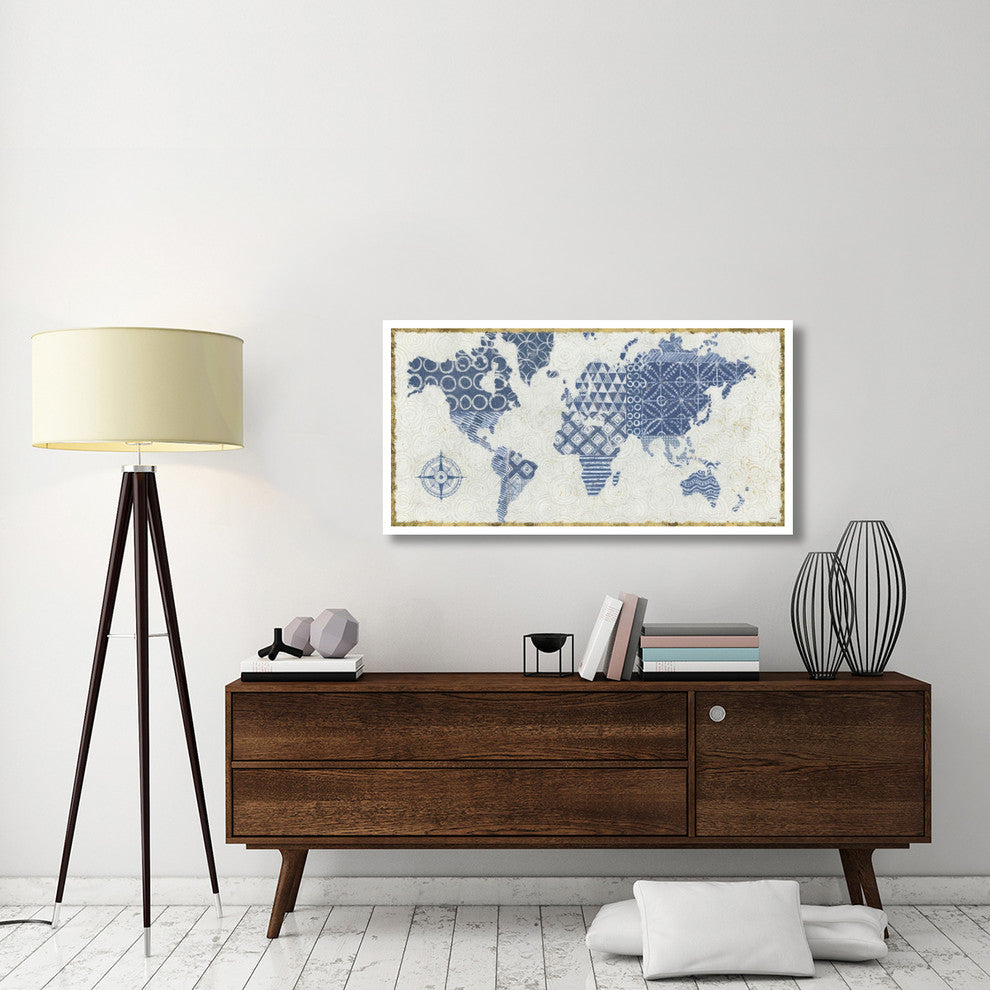 "Indigo Gild Map Maki" Digital Paper Print by Kathrine Lovell, 50"x26"