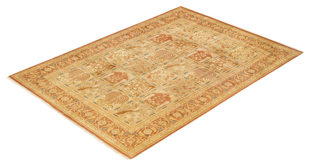 Natalie, One-of-a-Kind Hand-Knotted Area Rug Brown, 6'3"x8'10"