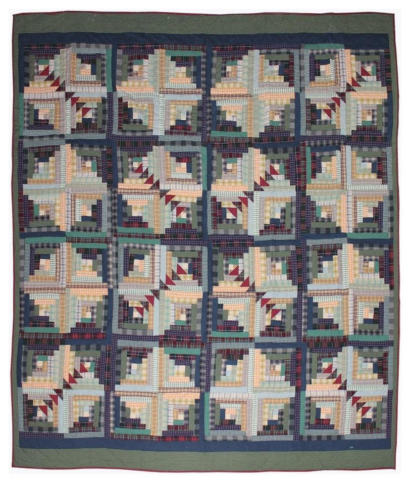 Wild Goose Log Cabin Quilt Queen 85"X95"