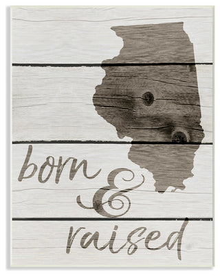 Stupell Industries Born And Raised Illinois, 10 x 15