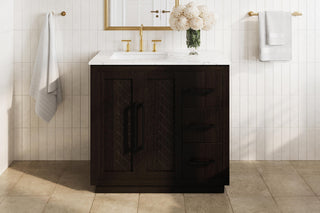 Home Living 36" Single Bathroom Vanity, Chocolate Oak