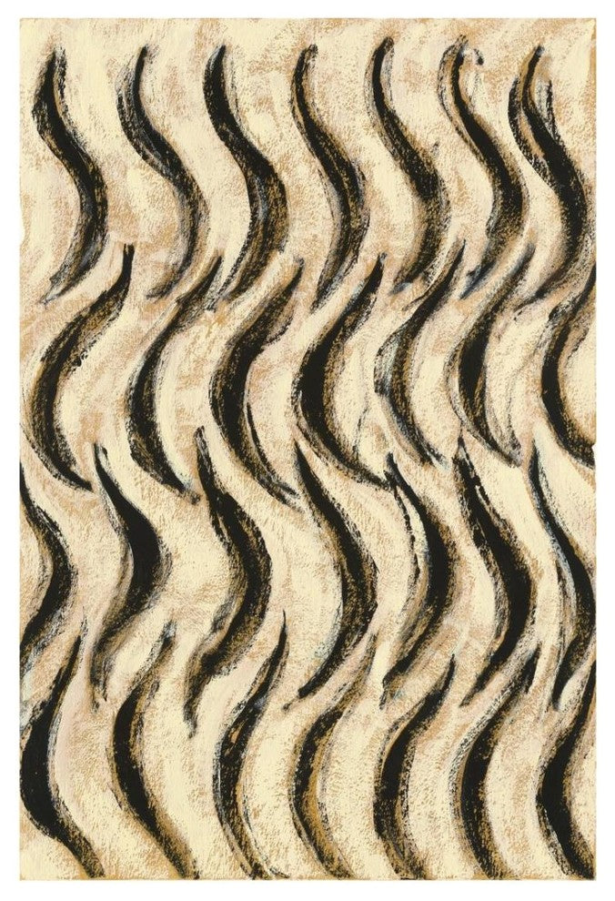 "Back and Gold Geometric II" Digital Paper Print by Shirley Novak, 22"x32"