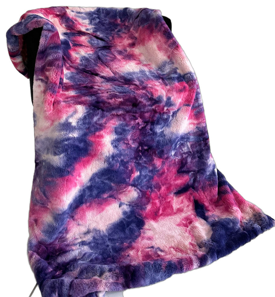 Plutus Fuchsia Purple Fureal Faux Fur Throw Blanket, 102"L x 116"W Cal King