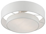 Meridian 2 Light Brushed Nickel Semi-Flush With Off-White Shade