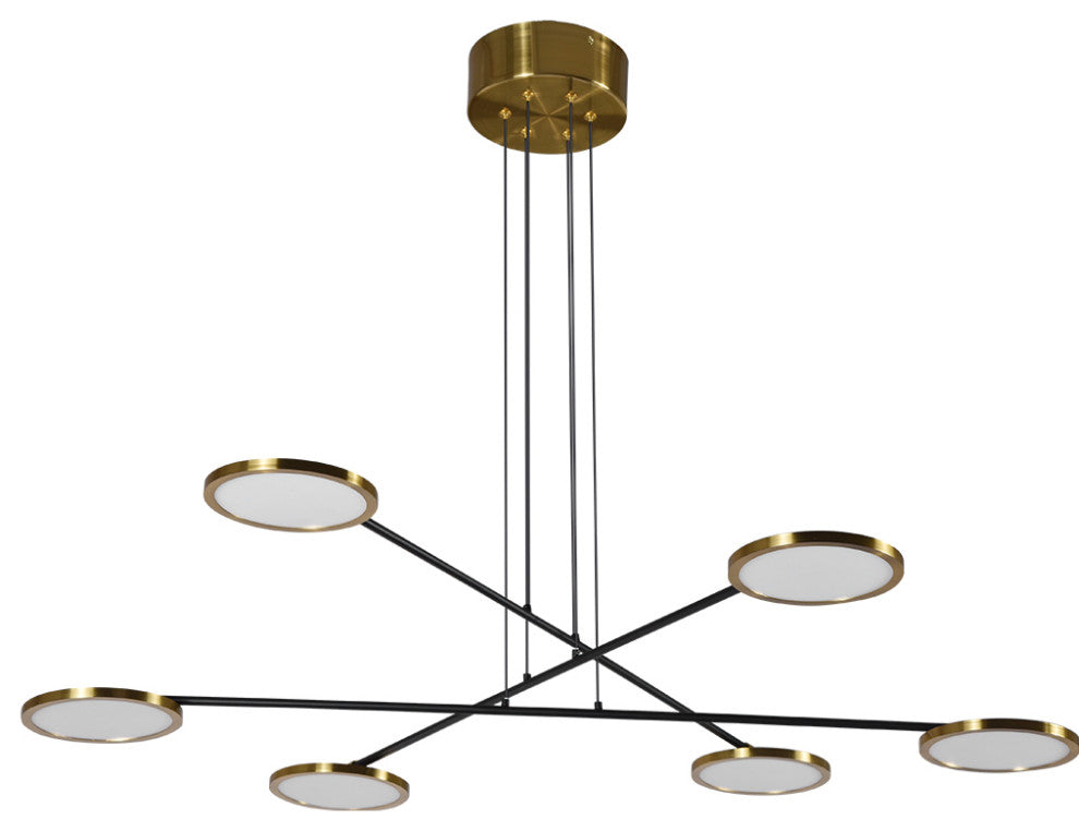 Torino 39" ETL Certified Integrated LED Chandelier, Antique Brass