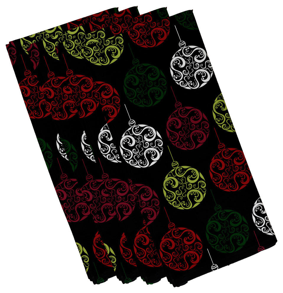Decorative Holiday Napkin, Set of 4, Black