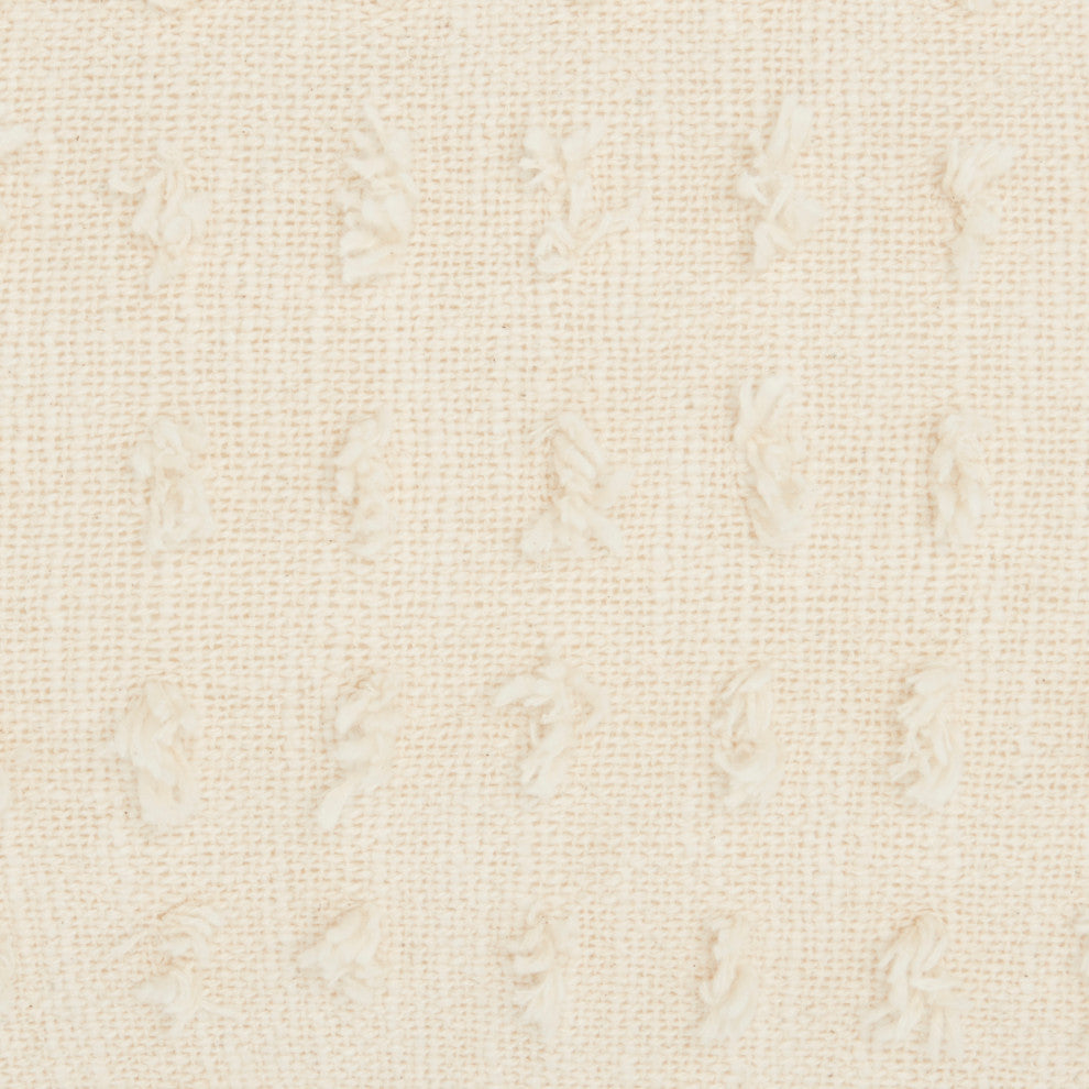 Nourison Home 14"x20" Mina Victory Cut Fray Texture Cream Throw Pillows