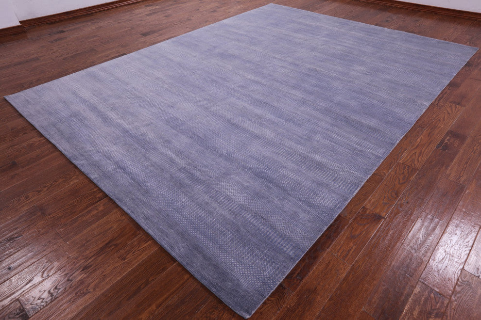 9' 2" X 12' 4" Savannah Grass Wool and Silk Handmade Rug Q11443
