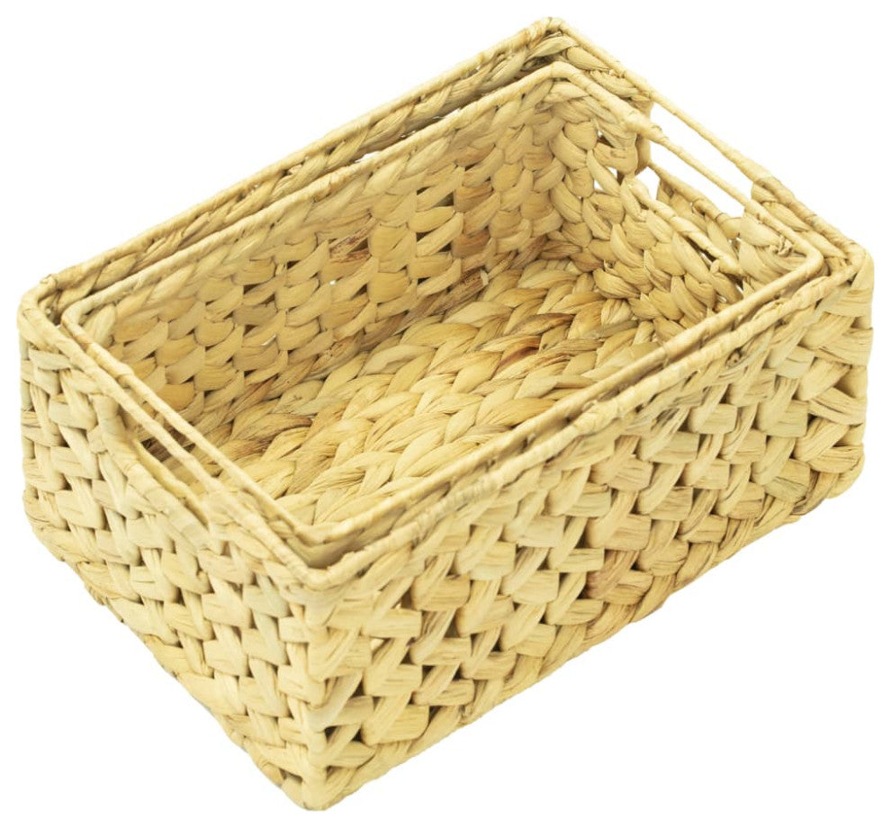 vidaXL Bathroom Set 4 Piece Storage Laundry Basket for Organizing Water Hyacinth