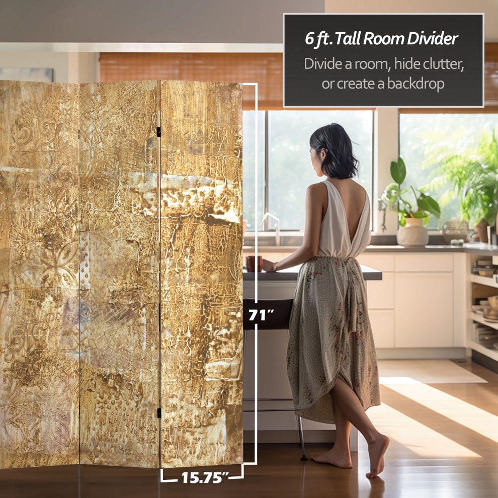 6'' Tall Double Sided Sandy Meadow Canvas Room Divider