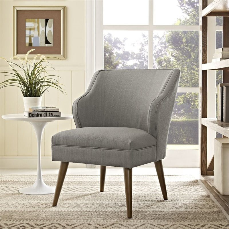 Modern Granite Swell Upholstered Fabric Armchair