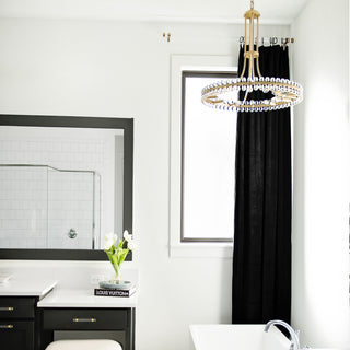 Crystorama Clover 8-Light Chandelier, Aged Brass