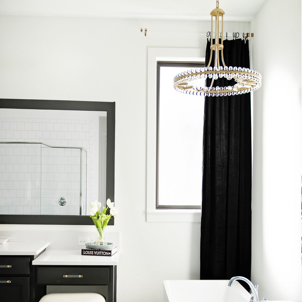 Crystorama Clover 8-Light Chandelier, Aged Brass