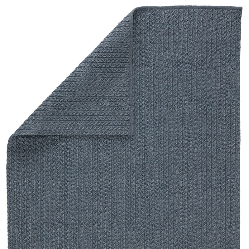 Jaipur Living Iver Indoor/Outdoor Solid Blue/Gray Area Rug, 3'x12'